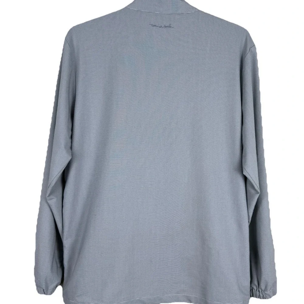 Travis Mathew‎ Jacket Mens XL Gray White Pinstripe Surfside Full Zip Golf
